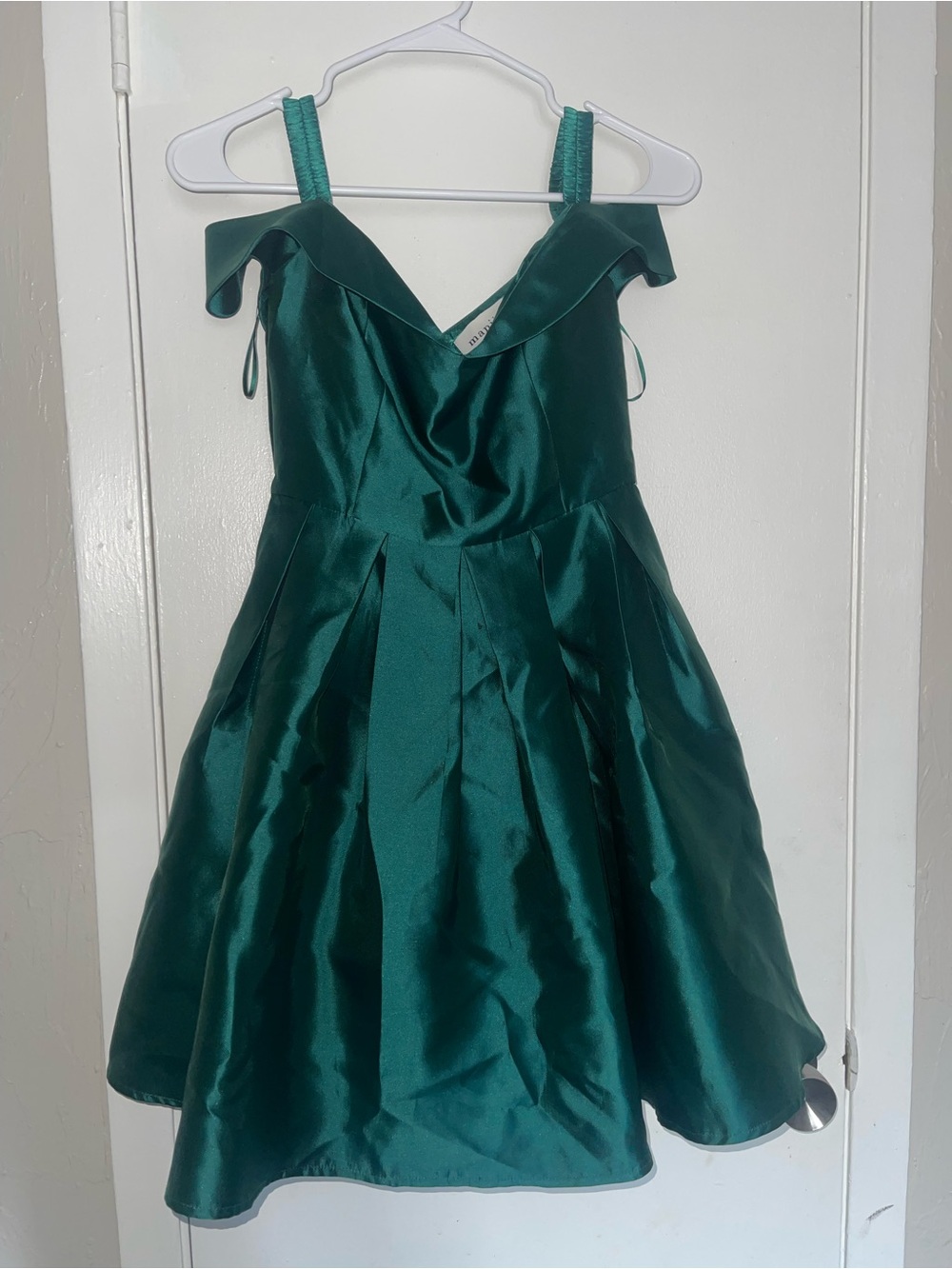 Emerald Satin Party Dress for Girls